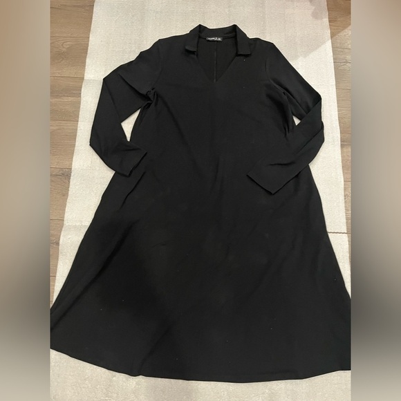 [4]Mes Soeurs Et Moi Elegant Black Long Sleeve Goyave V-Neck Jersey Dress - Picture 2 of 7